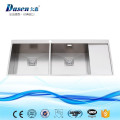 China Kitchen Ware Retailers Vanity Stainless Steel Double Bowl Wash Sink Basin Price